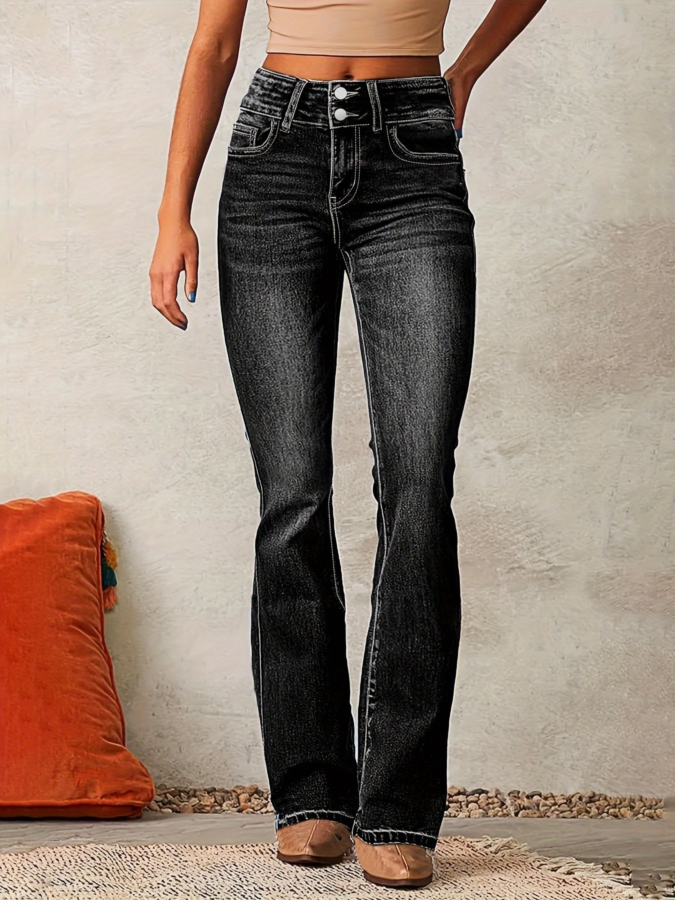 Doris™ | Högmidjade utsvängda jeans