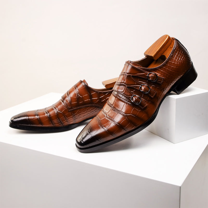 Evalt™ | Lyxiga Läderloafers med Alligatormönster