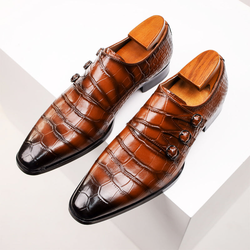 Evalt™ | Lyxiga Läderloafers med Alligatormönster