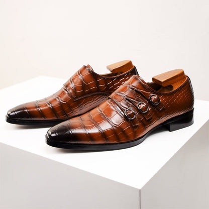 Evalt™ | Lyxiga Läderloafers med Alligatormönster