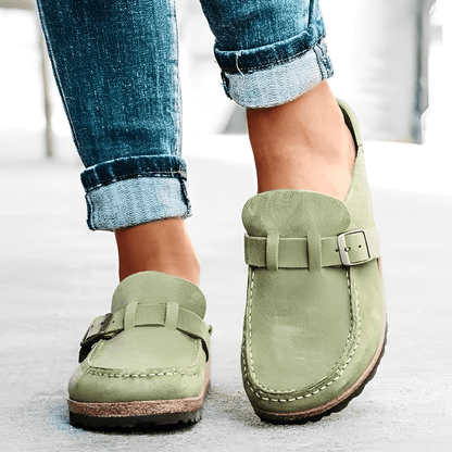 Selma™ | Lyxiga Ortopediska Tofflor med Stilren Läderlook