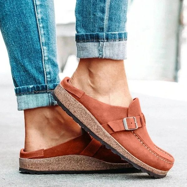 Selma™ | Lyxiga Ortopediska Tofflor med Stilren Läderlook