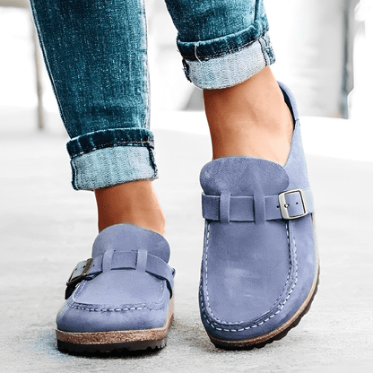Selma™ | Lyxiga Ortopediska Tofflor med Stilren Läderlook