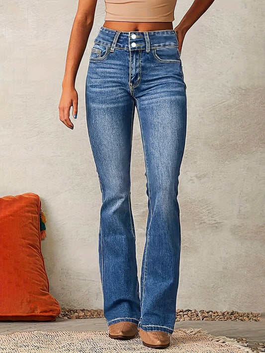 Doris™ | Högmidjade utsvängda jeans