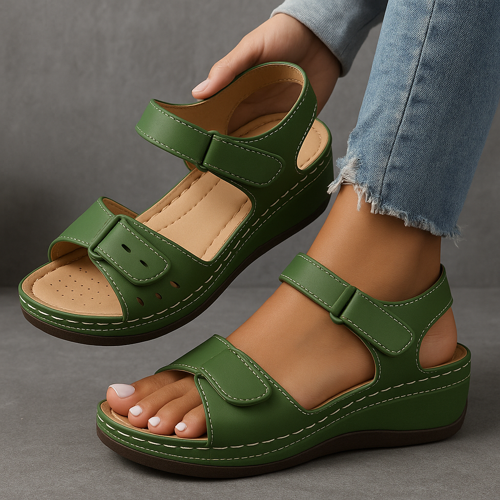 Ebba™ | Ortopediska Sandaler med Kilklack